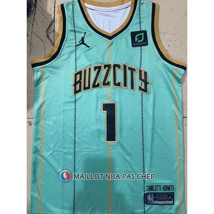 Maillot Enfant Charlotte Hornets Lamelo Ball NO 1 Ville 2020-21 Vert
